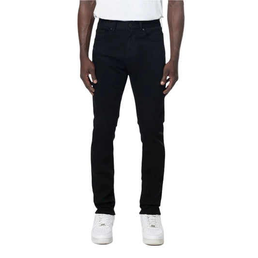 SMOKE RISE Slim Essential Clean Jeans (Jet Black)